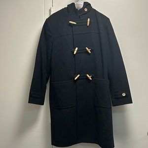 Black long harvé Bernard wool coat